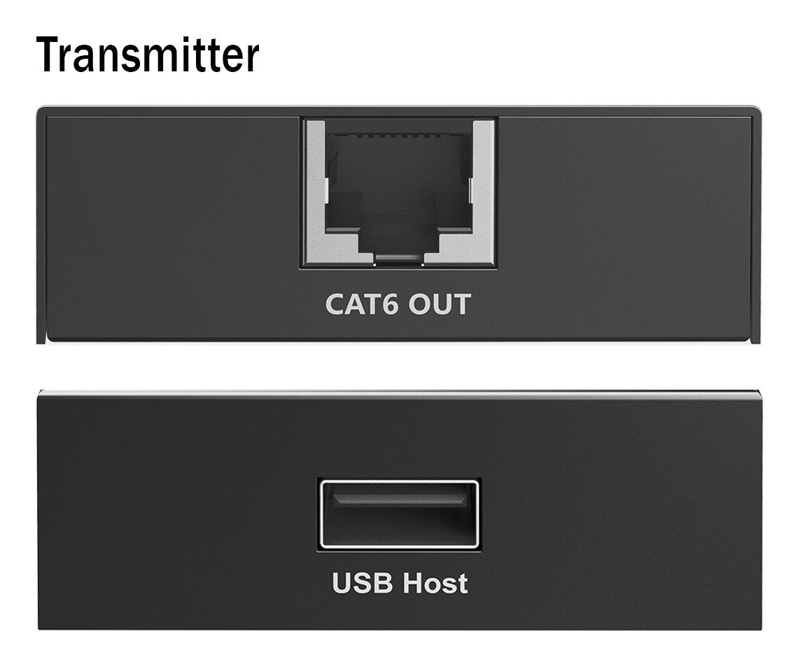 Extenseur via câble torsadé Cat.6, USB 2.0 jusqu'a 150m, 4x USB-A jusqu'a 480 Mbps, 1x RJ45 (Gigabit Ethernet) - ensemble (récepteur/émetteur)