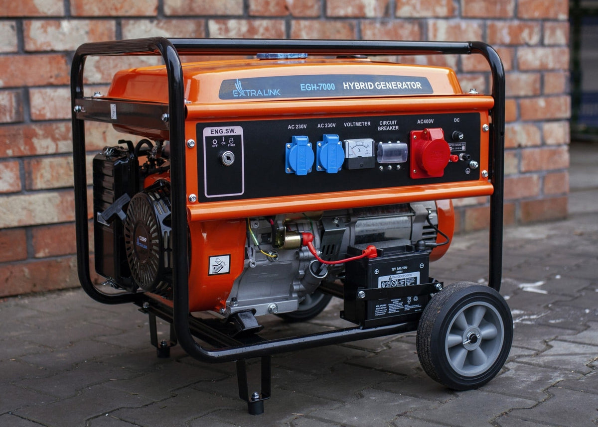 Extralink EX.30714 groupe électrogene 7000 W 25 L Essence Noir, Orange