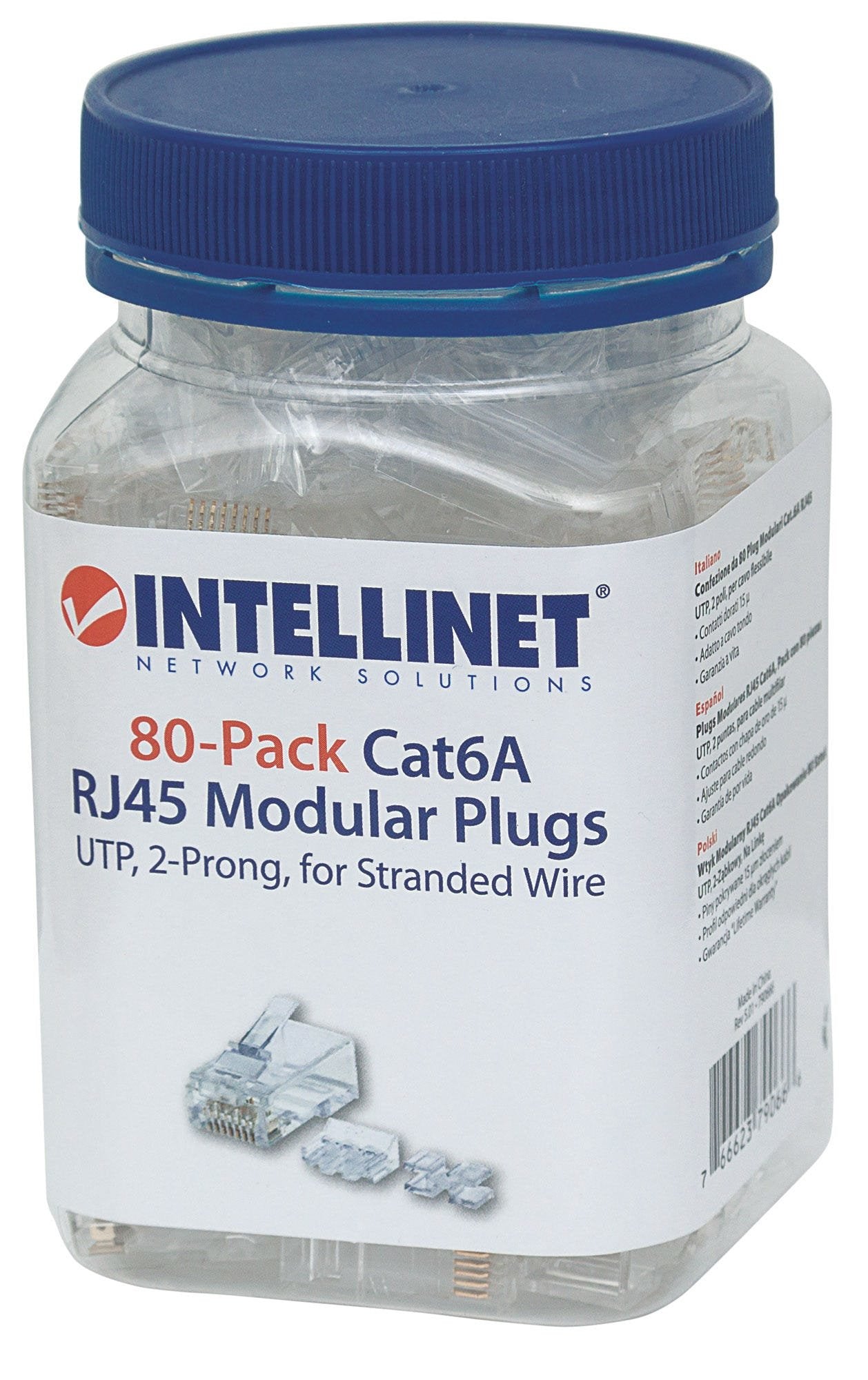 PLUG RJ45 8P/8C UTP CAT6A FOR CABLE 80 PCS