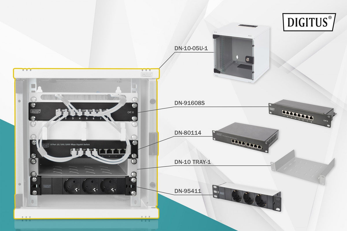 Digitus DN-10-SET-1 étagere Rack monté sur le mur Gris