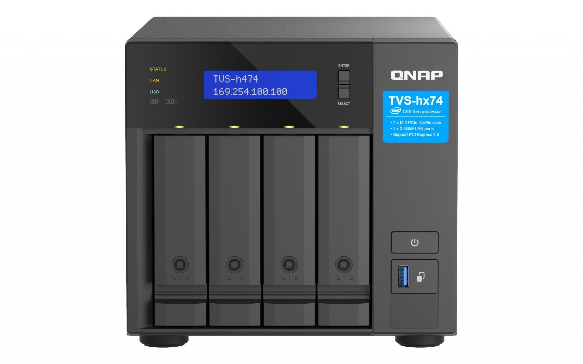 4-bay QuTS hero NAS Intel Core i3-12100