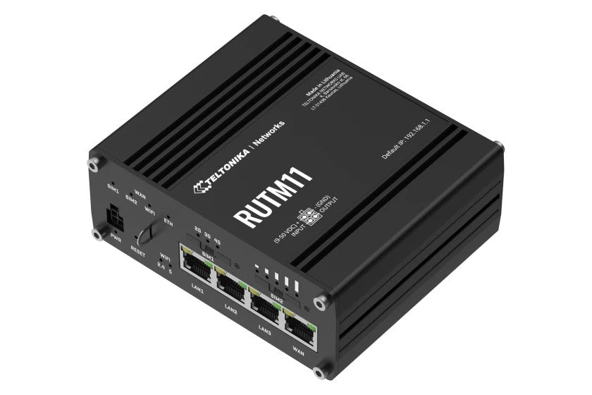 TELTONIKA NETWORKS RUTM11 DUAL SIM 4G/LTE/GNSS 4x RJ45-Ports WiFi router