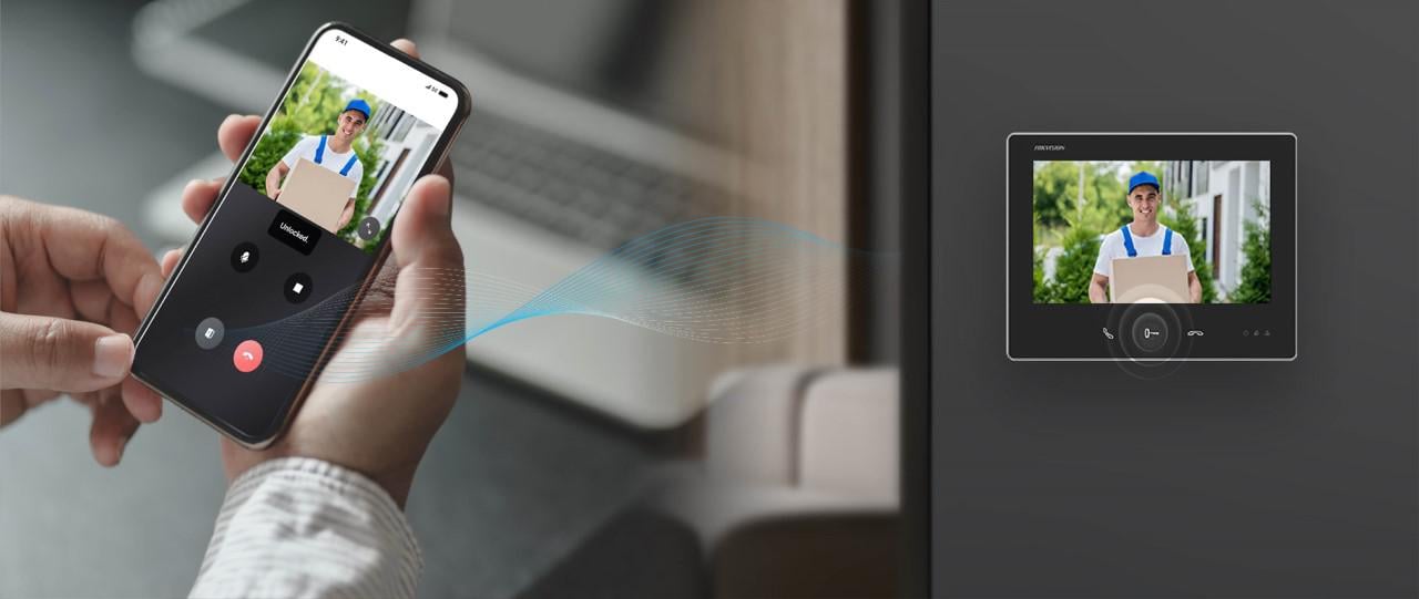 Interphone Hikvision DS-KH7300EY-WTE2(B) Noir