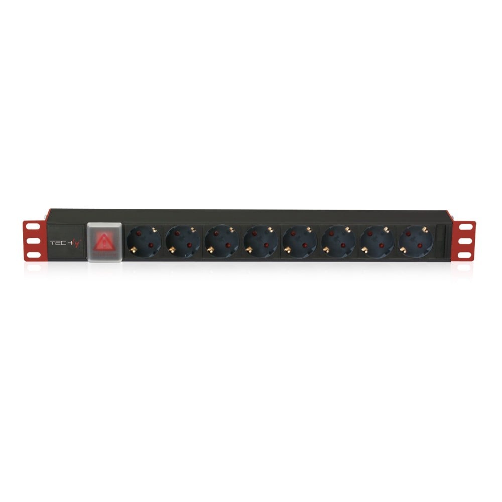 "Techly I-CASE STRIP-81UD Multiprise 19"" 1U X8 - Prises Schuko"