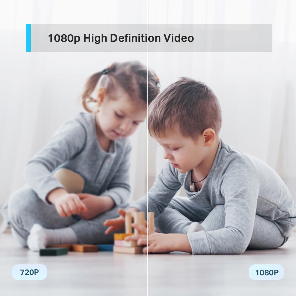 TP-LINK Pan/Tilt Home Security WiFi Camera Day/Night view 1080p FHD Micro SD card storage Up to 128Go H.264 Video 360/114 view angle
