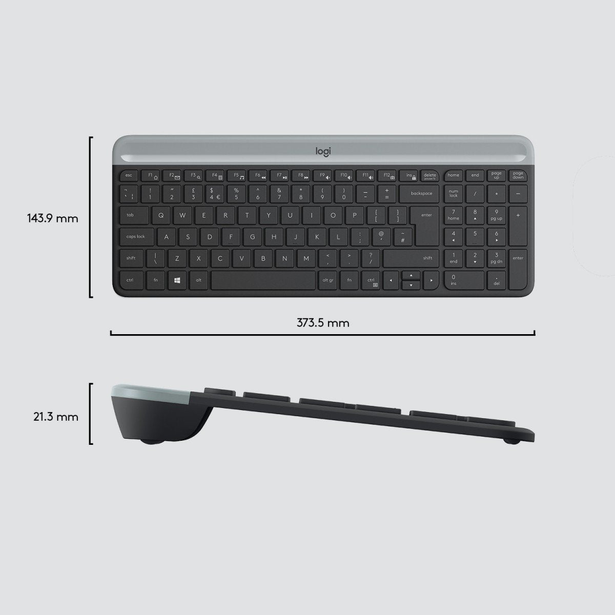 Logitech Slim MK470 clavier Souris incluse Universel RF sans fil QWERTY US International Graphite