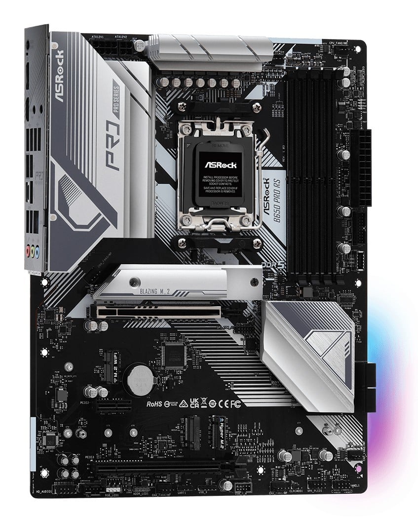 ASRock B650 PRO RS Carte mere ATX pour AMD Ryzen 7000 avec DDR5 et Ethernet 2.5 Gigabit