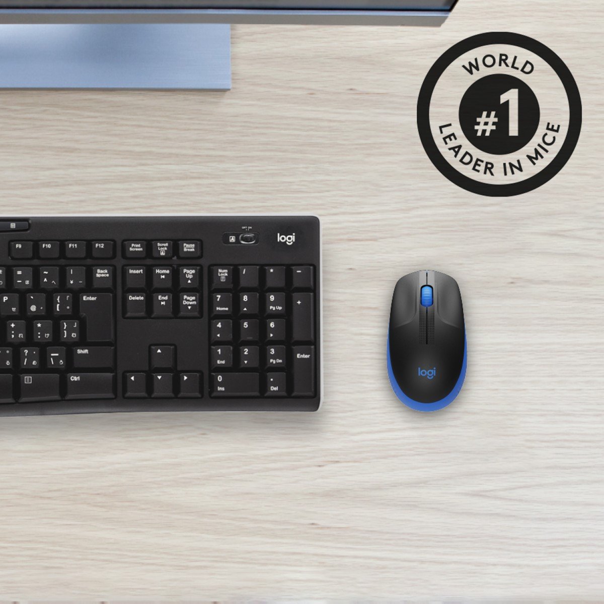 LOGITECH M190 Mouse optical 3 buttons wireless USB wireless receiver blue