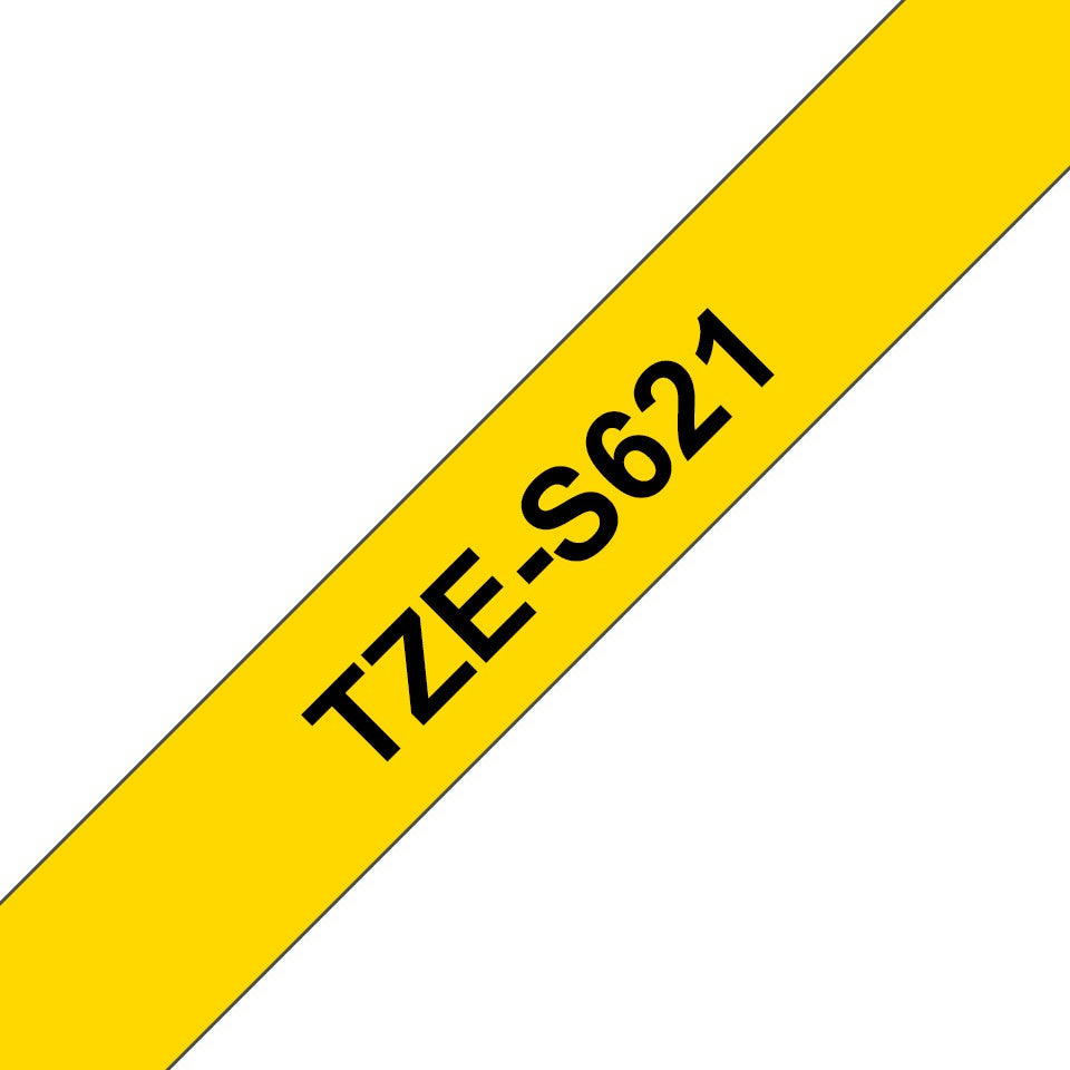 BROTHER P-TOUCH TZE-S621 noir sur jaune  9mm extra gluey
