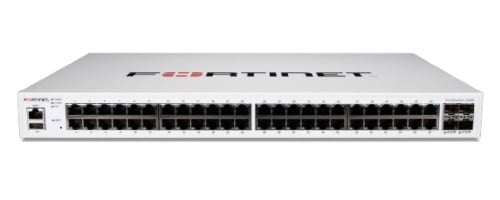 FortiSwitch-448E Layer 2/3 FortiGate switch controller compatible switch with 48 x GE RJ45 ports, 4 x 10 GE SFP+