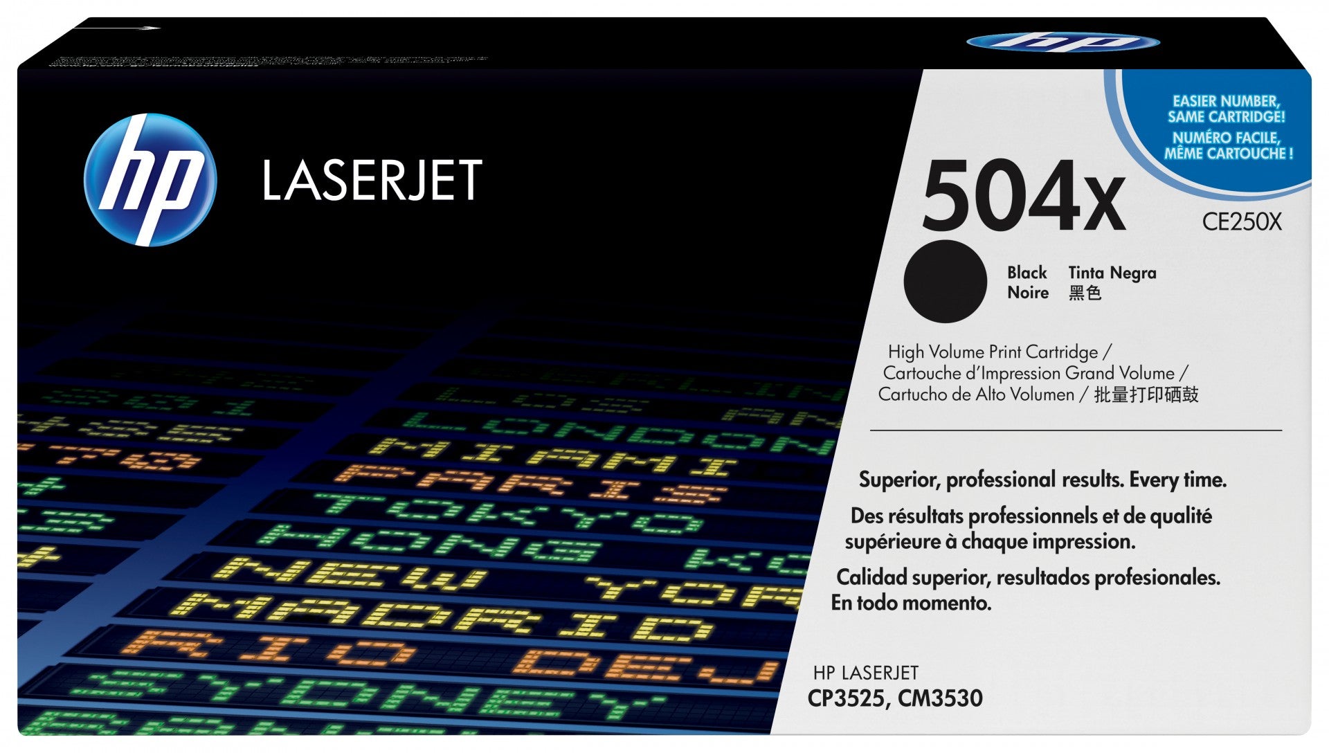 HP 504X original Colour LaserJet Toner cartridge CE250X black high capacity 10.500 pages 1-pack ColorSphere