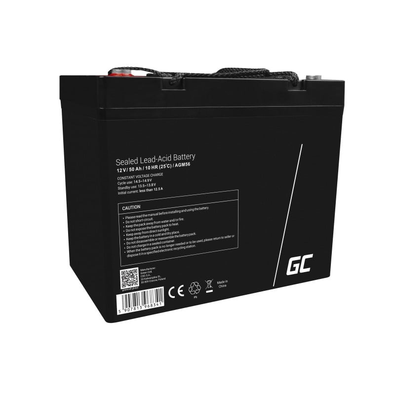 Green Cell AGM56 batterie de véhicule Mat de verre absorbé 50 Ah 12 V
