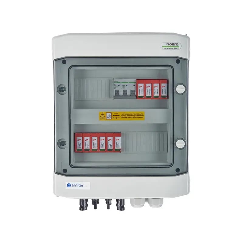 EMITER EM-117_DCAC, Tableau de distribution DCAC, IP65, SPD DC Dehn 1000V type 2, 2 x chaîne PV, 2 x MPPT, SPD AC Dehn type 2, 16A 3-F