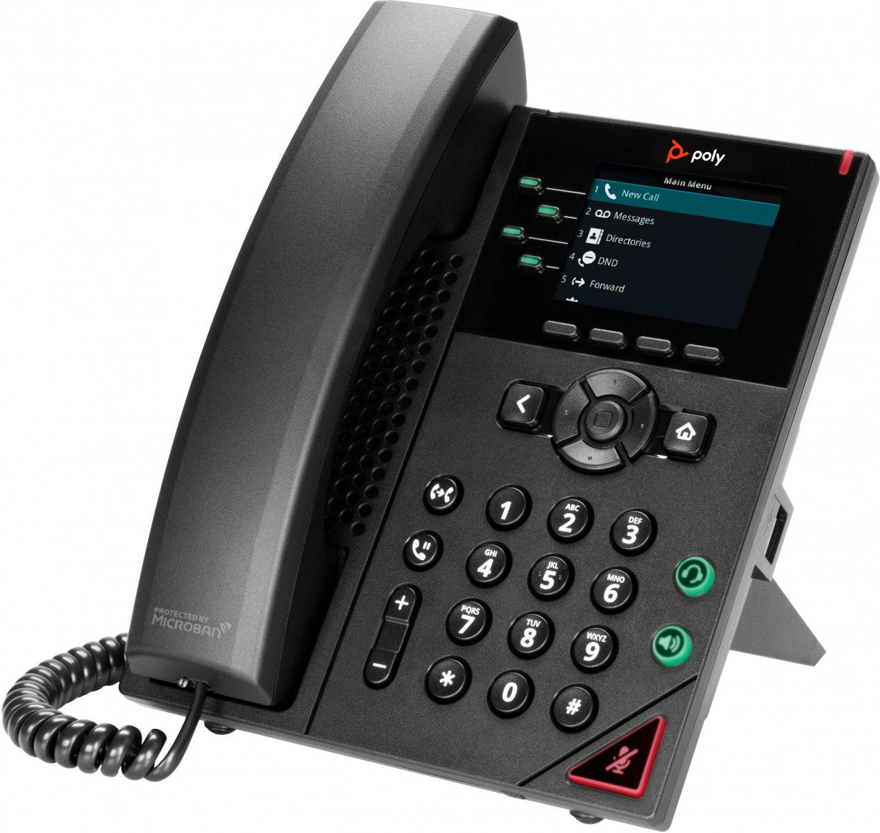 HP Poly VVX 250 4-Line IP Phone and PoE-enabled téléphone fixe Noir LCD