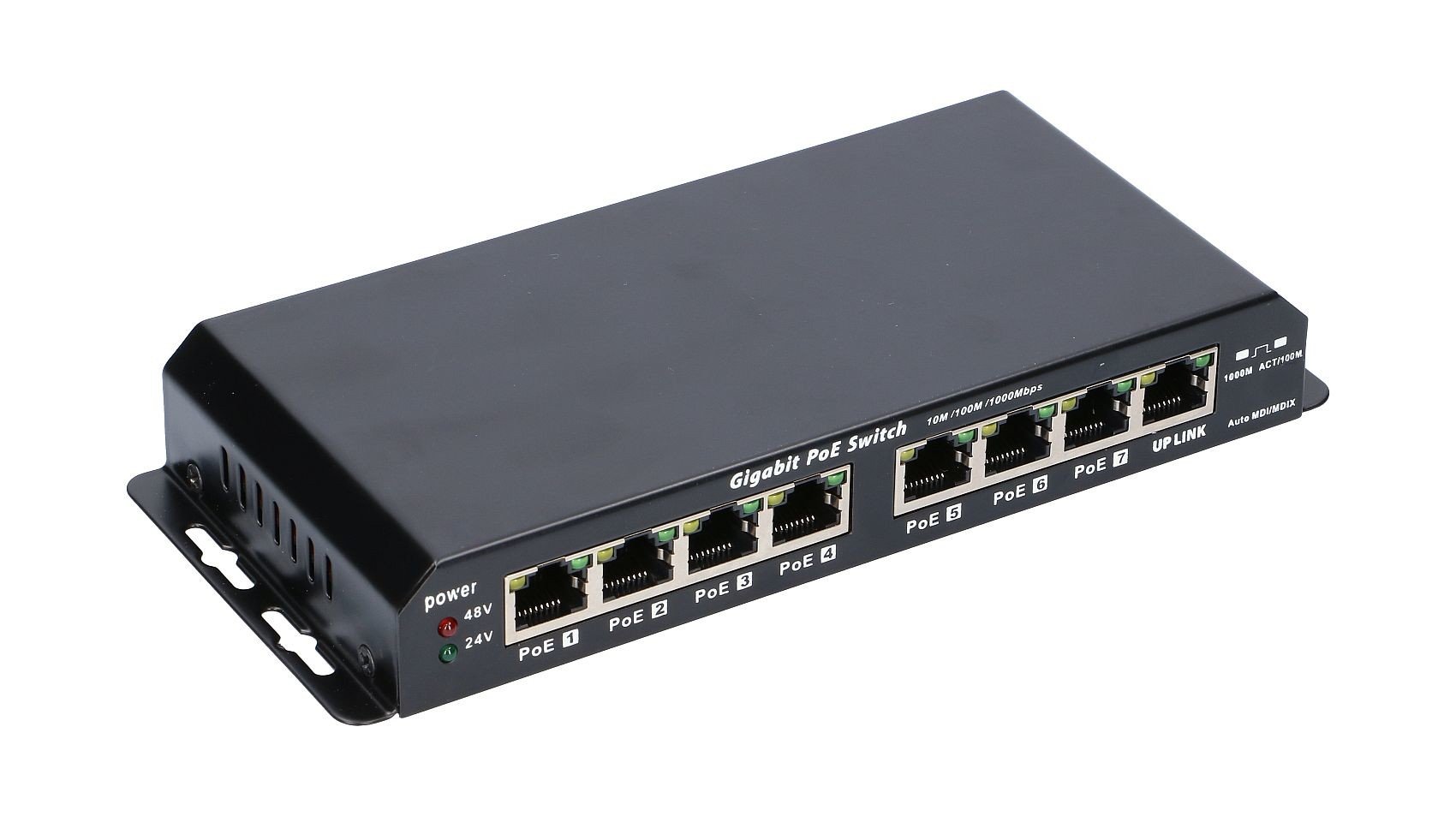 Extralink EX.1025 commutateur réseau Non-géré L2 Gigabit Ethernet (10/100/1000) Connexion Ethernet, supportant l'alimentation via ce port (PoE) 1U Noir