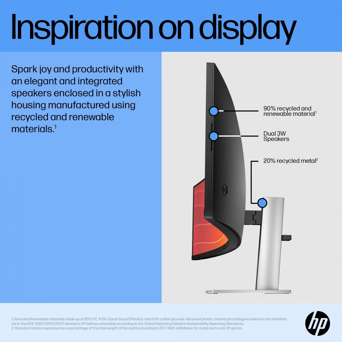 HP Écran incurvé E45c G5 44.5p DQHD 5120x1440 HDMI USB-C DisplayPort