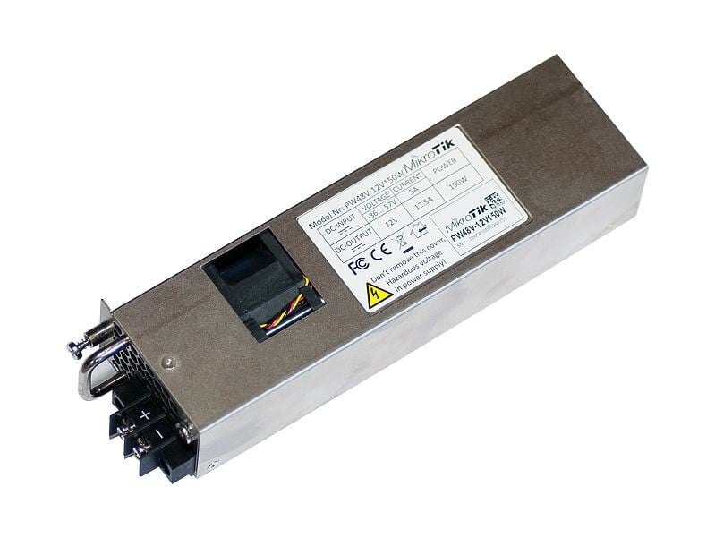 Mikrotik PW48V-12V150W adaptateur de puissance & onduleur 150 W Noir, Gris, Argent