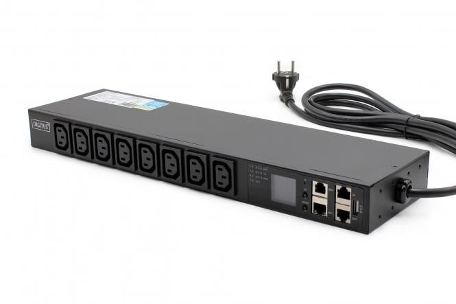 Barre d'alimentation SMART PDU 1U, prise de courant IEC320 C20 16A/250V, 8x prises C13, 16A