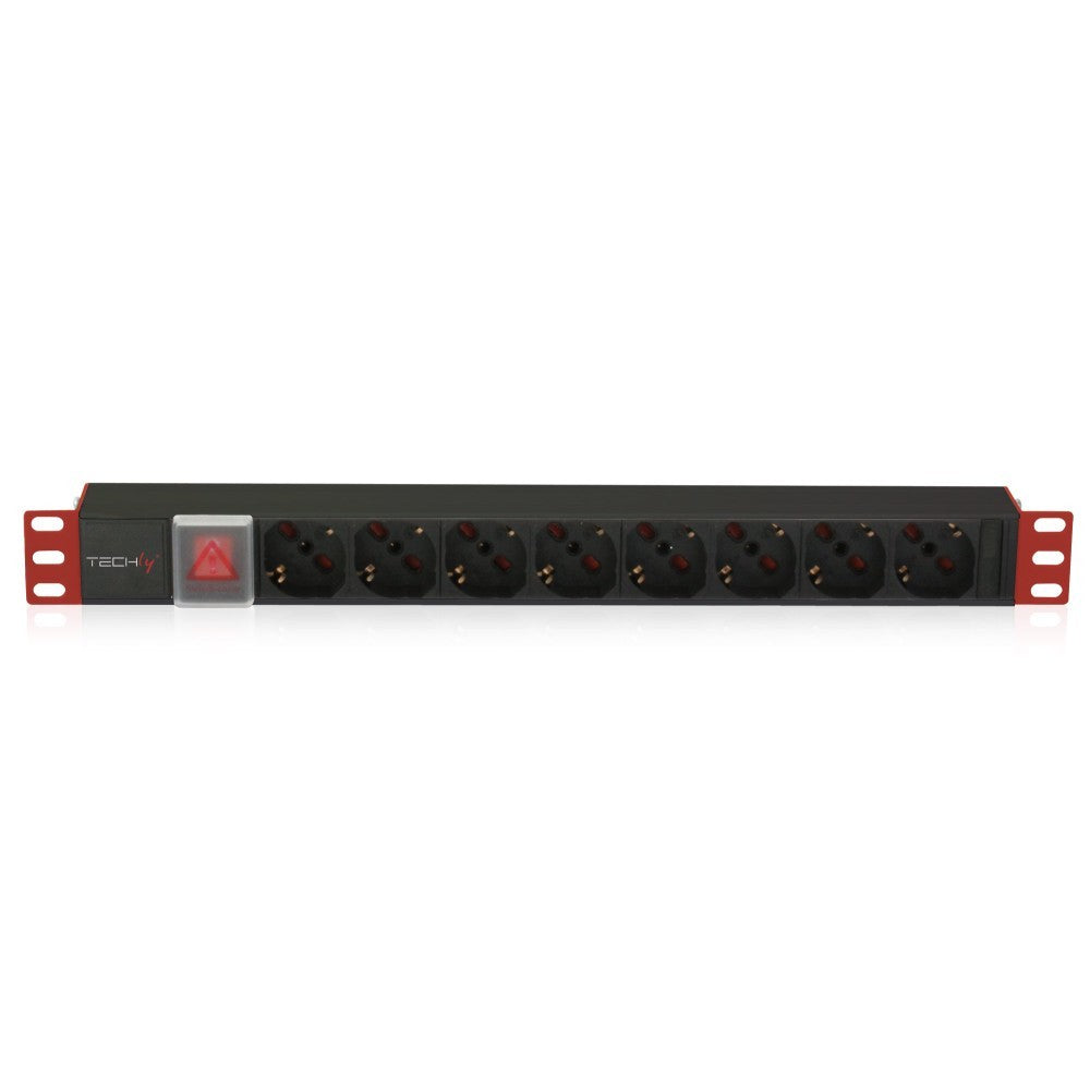 Techly I-CASE STRIP-18C20 Multiprise 19' 1U X8 - Prises Schuko