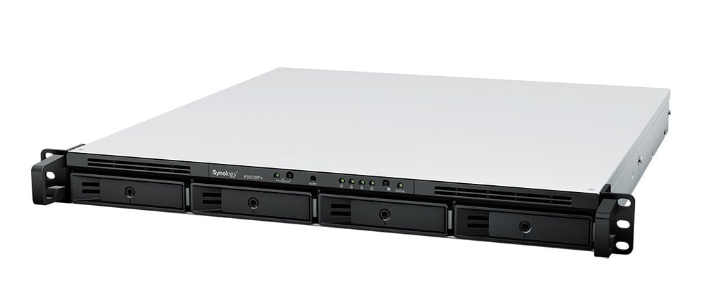 SYNOLOGY RS822RP+ 4-Bay NAS-Rackmount AMD Ryzen V1500B 4-core 2.2GHz 2Go DDR4 ECC SODIMM 2xUSB 3.2 RJ-45 4x1GbE