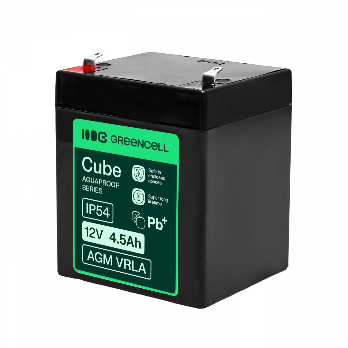 Batterie sans entretien Green Cell AGM VRLA 12V 4.5Ah pour caisses enregistreuses, jouets, caméras (90x70x106mm)