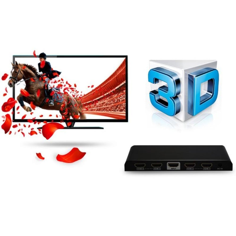 Techly IDATA HDMI2-4K4 Répartiteur HDMI 2.0 4K@60Hz 1x4 Actif