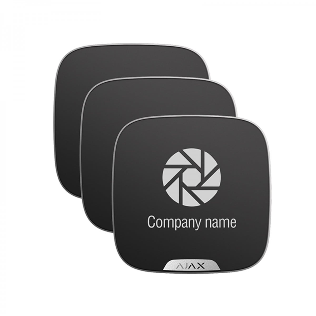Ajax Systems 39278.63.BL Plaque de marque - pack de 10 plaques nominatives pour StreetSiren DoubleDeck - noir