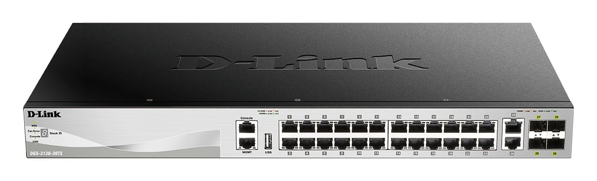 D-LINK L3 Light Switch 24 Gigabit Ports & 2 10GBASE-T Ports & 4 10GbE SFP+ Ports Physical Stack Up To 9 Units
