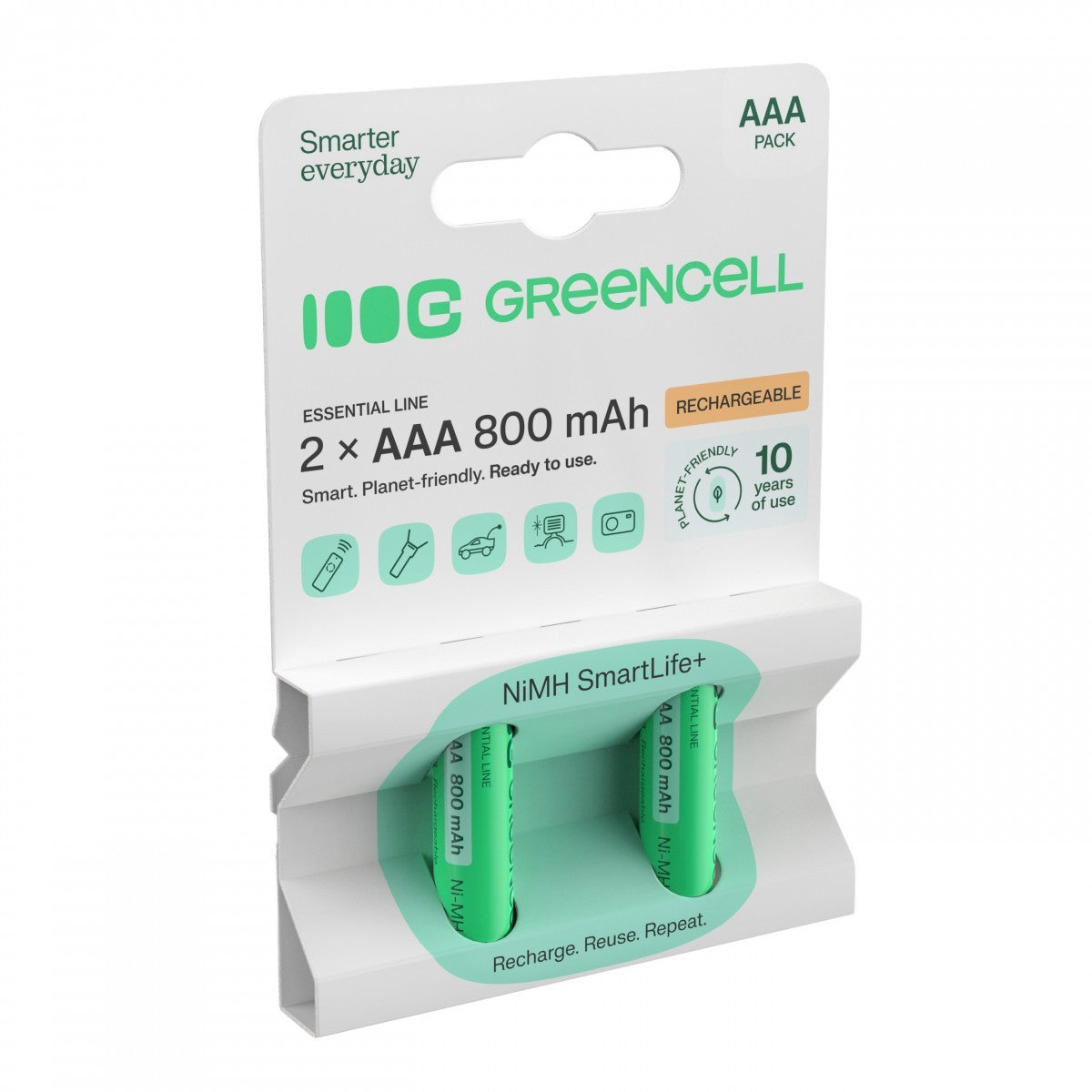 Green Cell GR08 pile domestique Batterie rechargeable AAA Hybrides nickel-métal (NiMH)