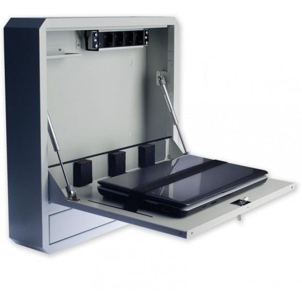 "Techly ICRLIM01 Armoire murale pour ordinateur portable 19"" anti-vol avec étagere grise"