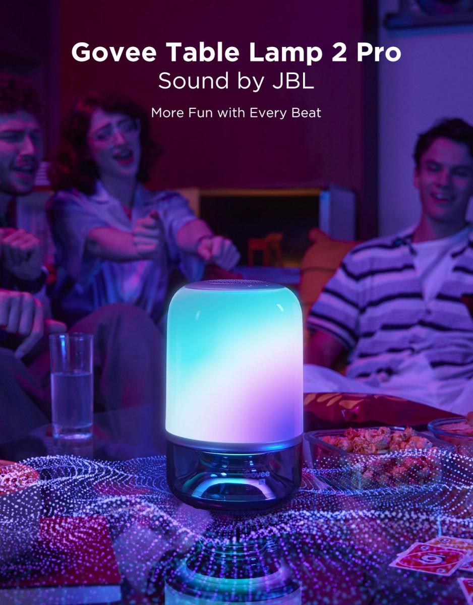 Govee H60200F1 Lampe de table RGBICWW 2 Pro Son par JBL