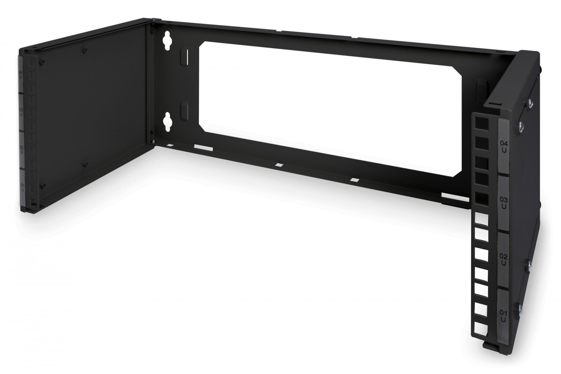 "Cadre mural 19"" 4U profondeur réglable, empilable, noir (RAL 9005)"
