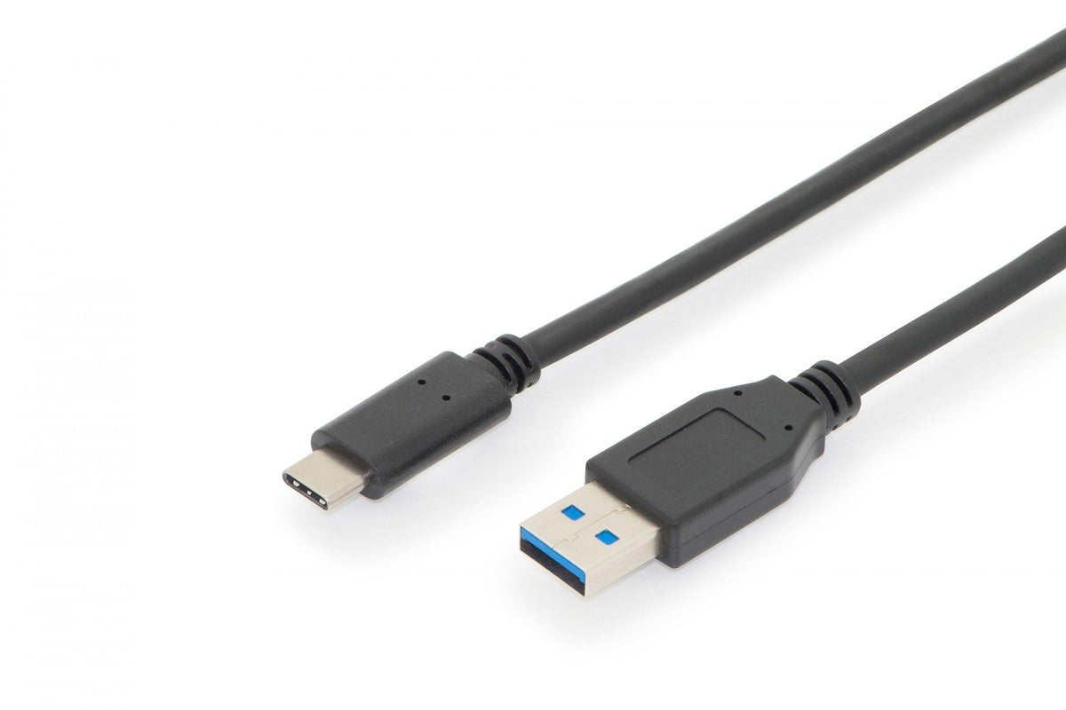 DIGITUS Câble de raccordement USB Type-C™ Gén. 2 - Type-C™ vers A - 1 m - USB C - USB A - USB 2.0 - 10000 Mbit/s - Noir