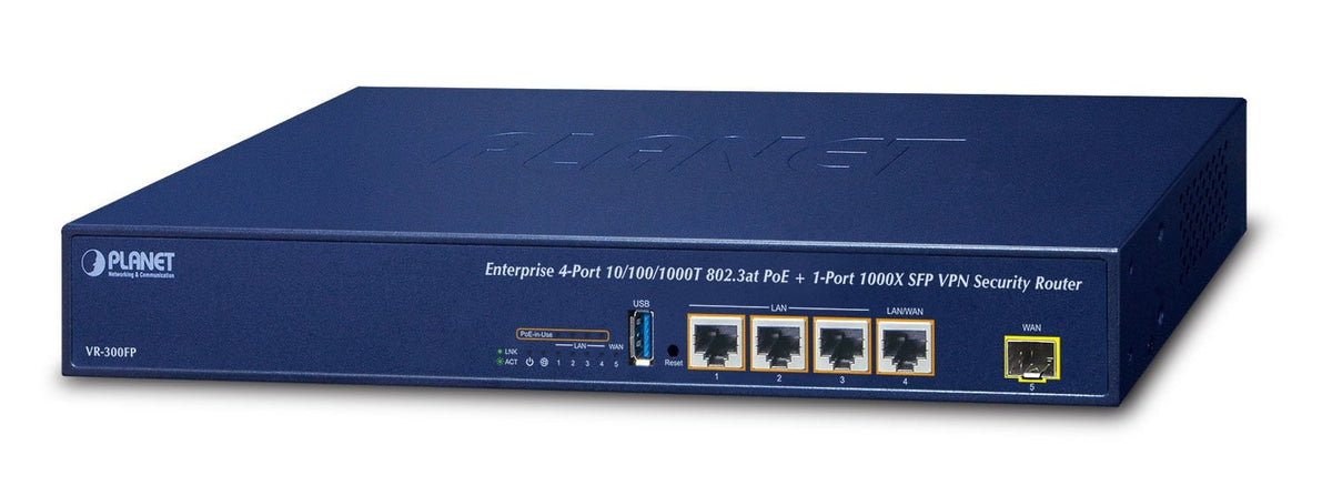 PLANET VR-300FP routeur sans fil Gigabit Ethernet Bleu