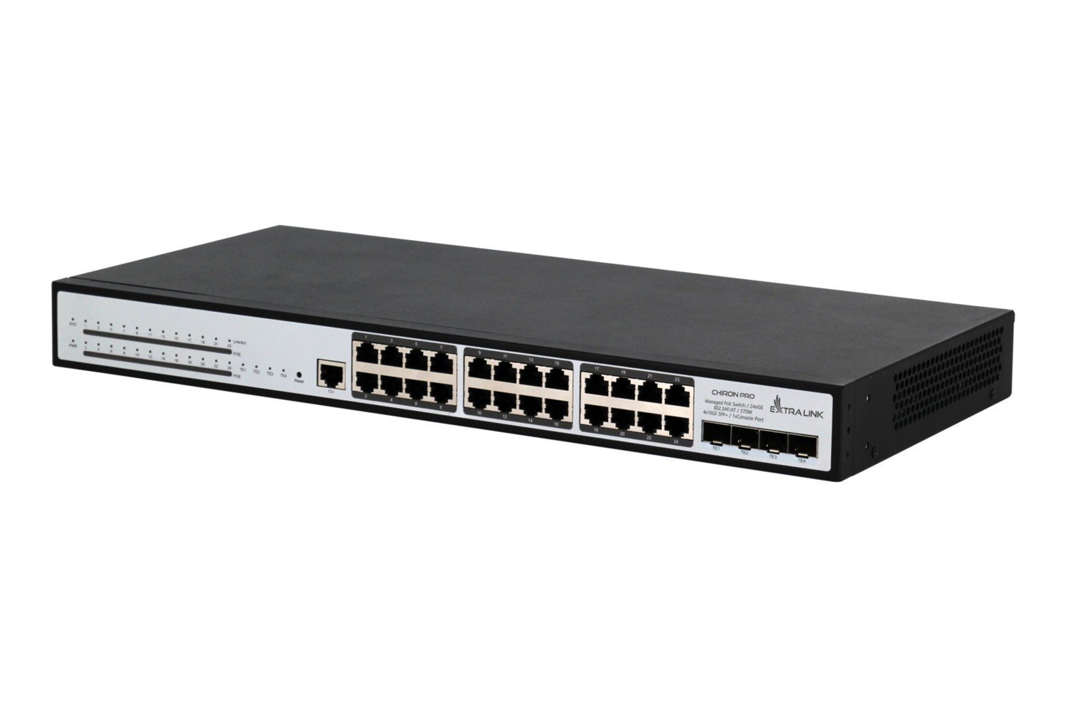 Extralink EX.19737 commutateur réseau Géré Gigabit Ethernet (10/100/1000) Connexion Ethernet, supportant l'alimentation via ce port (PoE) 1U Blanc