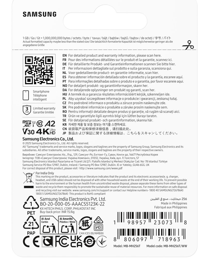 Micro SD T9 256GB