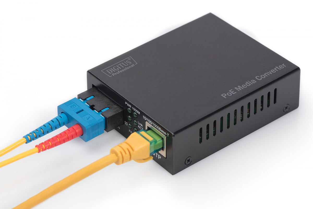 Digitus DN-82150 convertisseur de support réseau 1000 Mbit/s 850 nm Multimode Noir