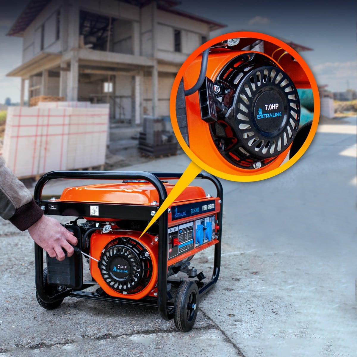 Extralink EX.30363 groupe électrogene 2800 W 15 L Essence Noir, Orange