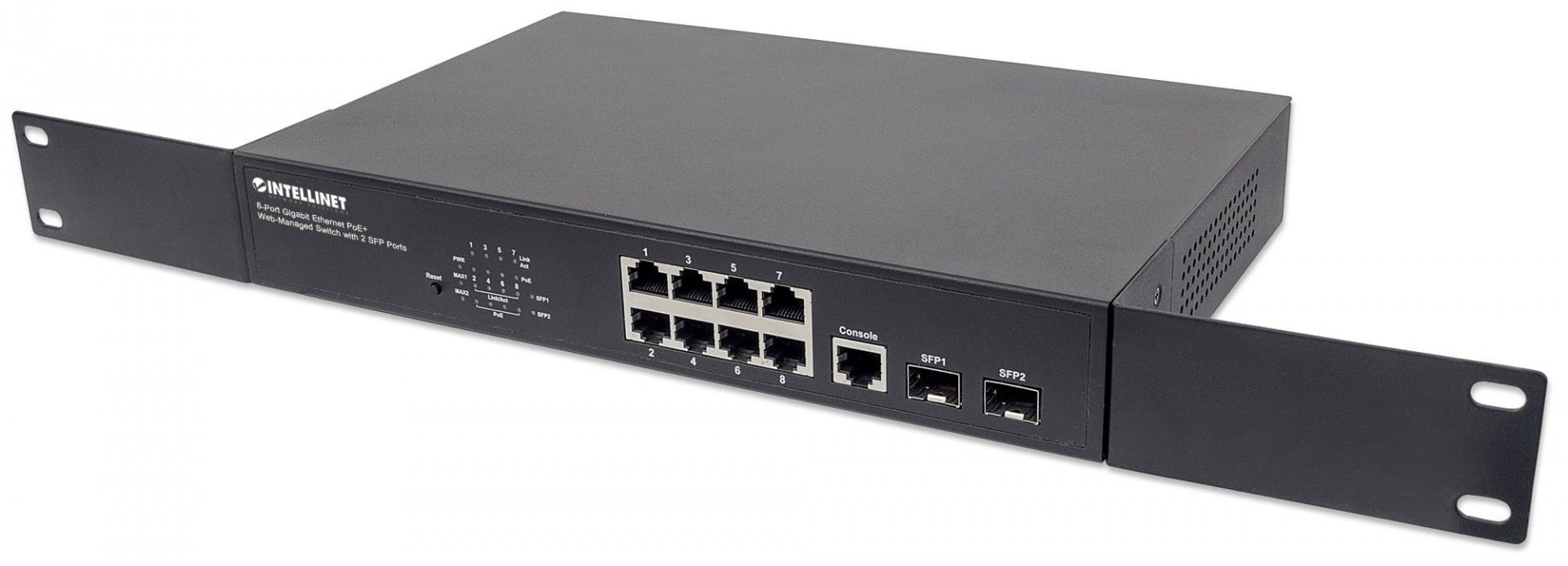 Intellinet 561167 commutateur réseau Géré Gigabit Ethernet (10/100/1000) Connexion Ethernet, supportant l'alimentation via ce port (PoE) Noir
