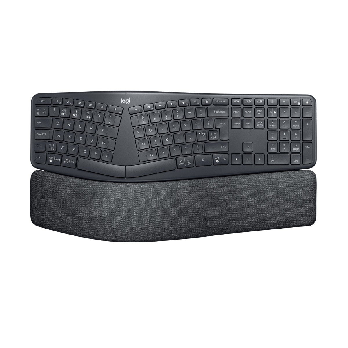 Logitech ERGO K860 clavier Bureau RF sans fil + Bluetooth QWERTY US International Graphite