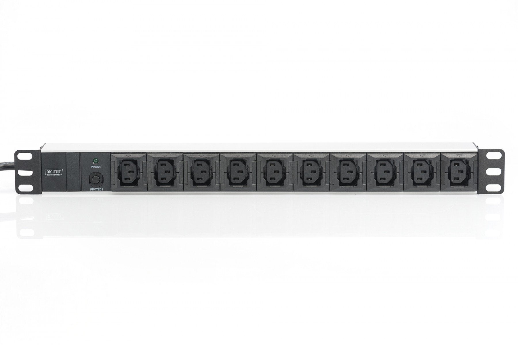 Digitus Bloc multiprise avec profilé en aluminium, 10 sorties, connecteur IEC C14 pour câble d’alimentation de 2 m