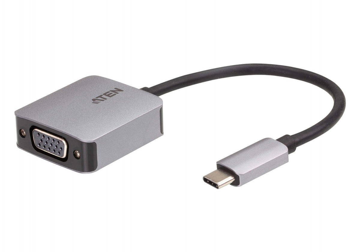 ATEN UC3002A-AT câble vidéo et adaptateur USB Type-C VGA (D-Sub) Noir, Argent