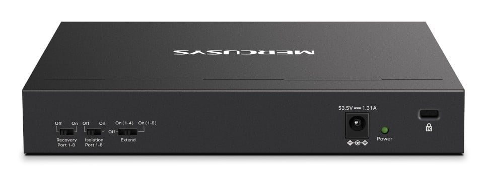 Mercusys MS110CP commutateur réseau Fast Ethernet (10/100) Connexion Ethernet, supportant l'alimentation via ce port (PoE) Noir