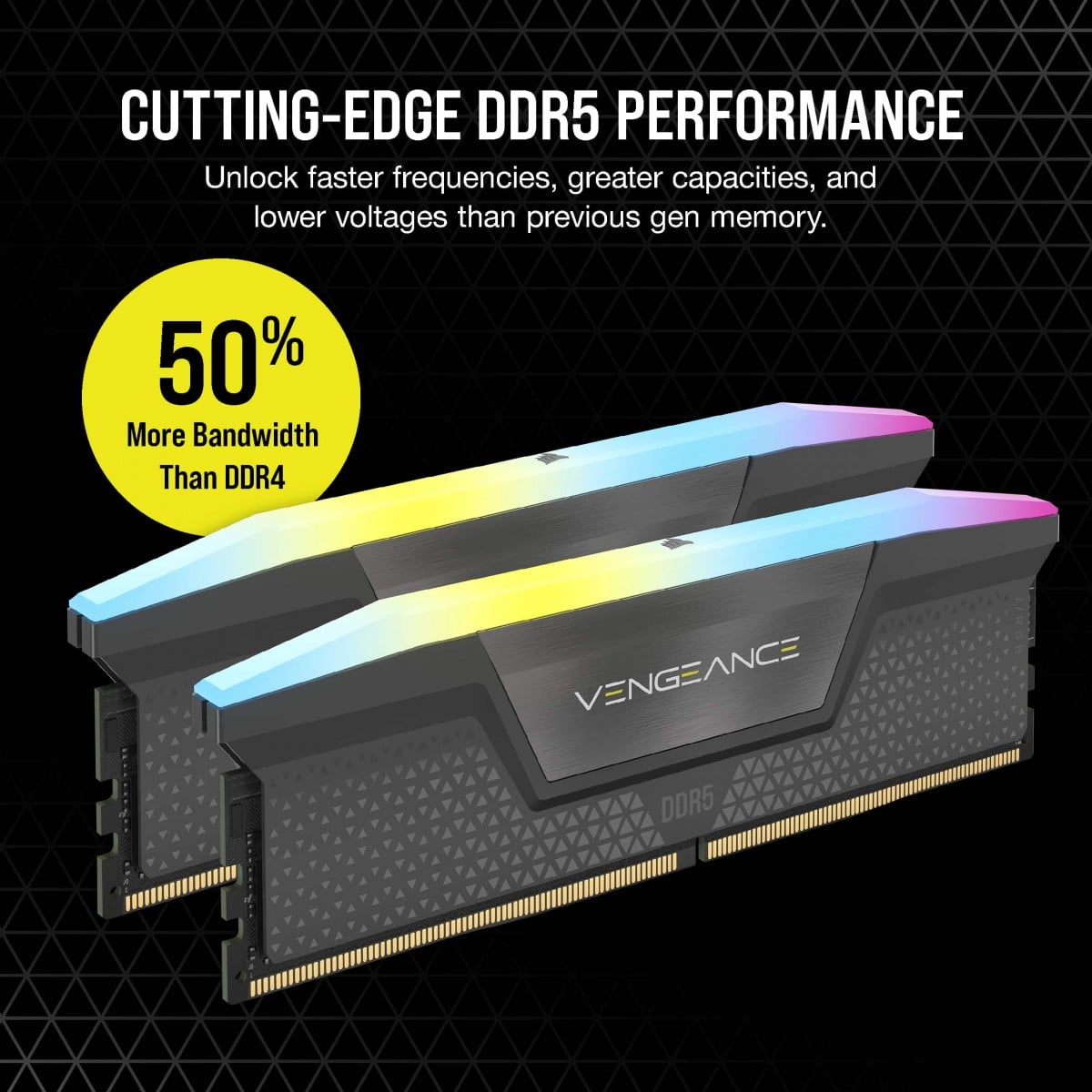Module de mémoire Corsair Vengeance RGB CMH32GX5M2B6400Z32 32 Go 2 x 16 Go DDR5