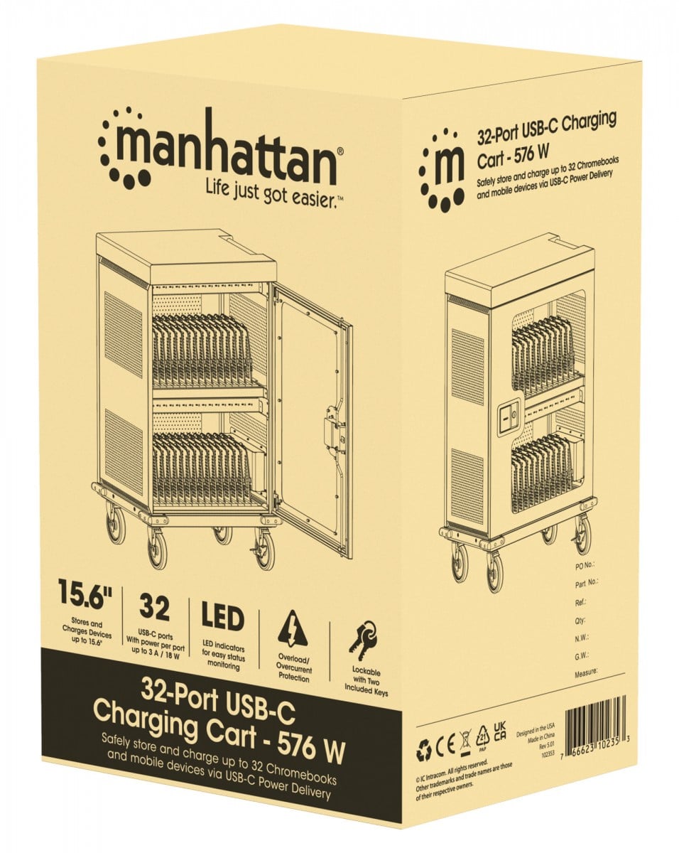 Manhattan 102353 Armoire de chargement USB-C 32 ports 576W