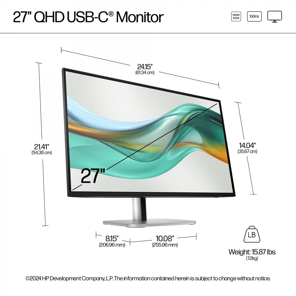 HP Écran Series 5 Pro LED - 527pu QHD 27p 2560 x 1440 HDMI DP USB-C 3/3/0