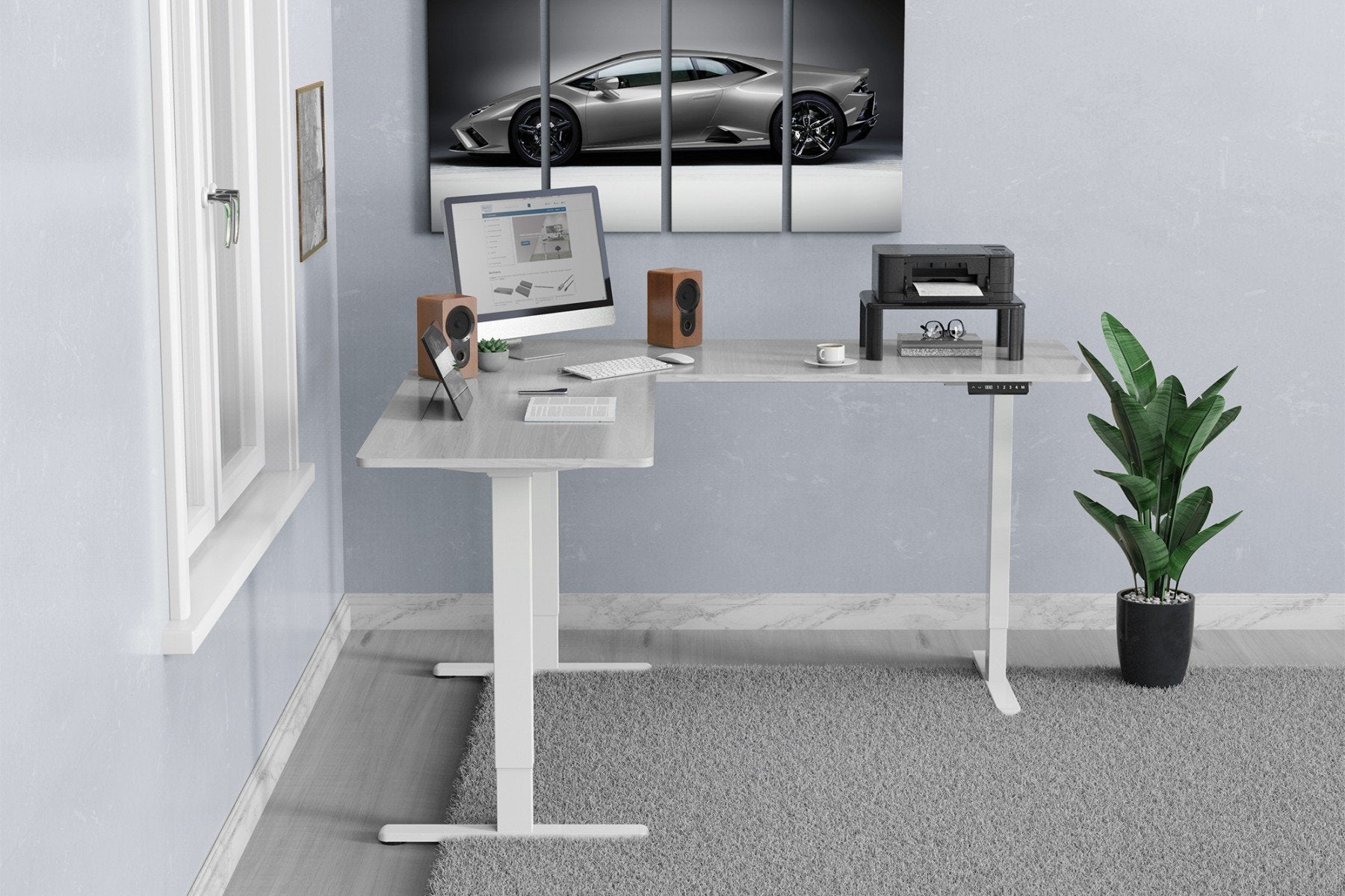 Digitus DA-90453 Cadre de bureau Electrique 3 pieds