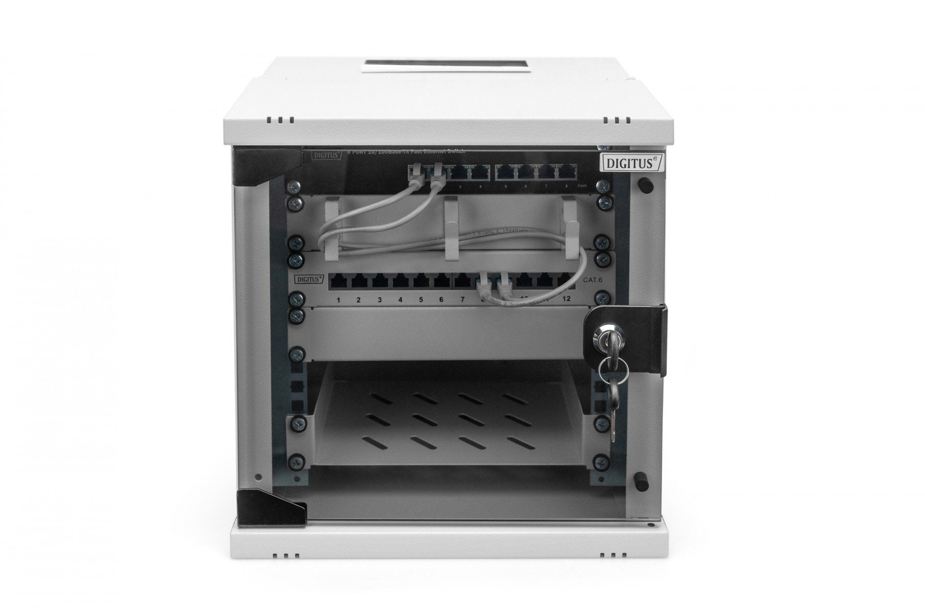 "Armoire réseau murale 10"" 6U, SOHO PRO 325 x 315 x 300 mm, porte en verre, gris, non assemblée, 30 kg"