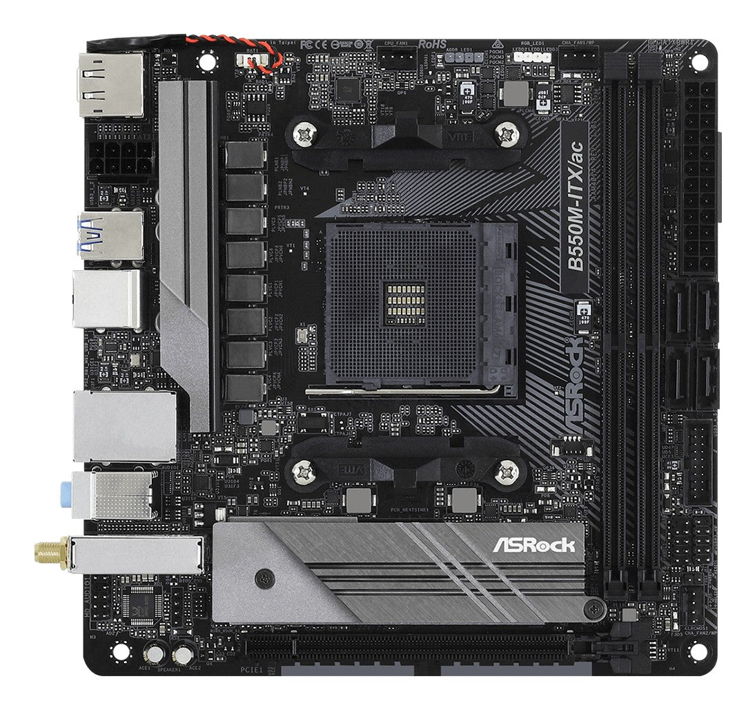 ASRock 90-MXBDH0-A0UAYZ Carte mere B550M ITX avec support AMD Ryzen et Wi-Fi 5
