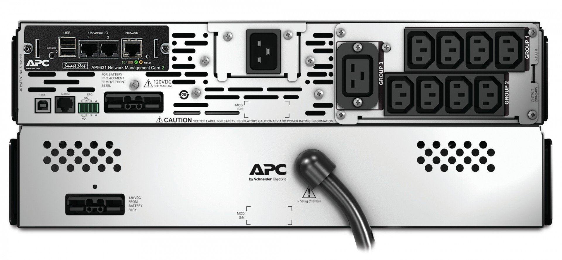 APC Smart-UPS X 3000 Rack/Tower LCD UPS AC 208/230V 2.7 kW 3000VA 1-phase Ethernet 10/100 RS-232 output connectors 11 2U Black
